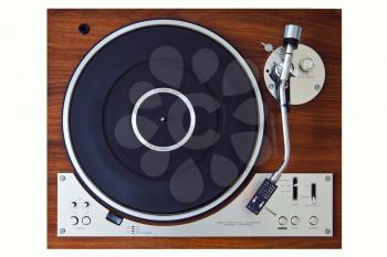 Stereo Turntable Vinyl Record Player Analog Retro Vintage Top View