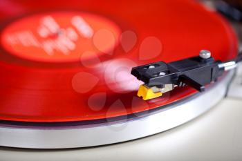 Analog Stereo Turntable Vinyl Red Record Player Headshell Cartridge
