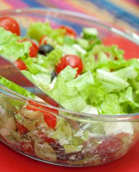 serving of healthy vegetables salad