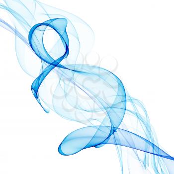 twisted blue smoke line on white background