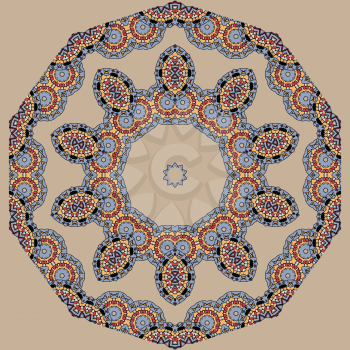 Asian seamless pattern. Indian ornament, kaleidoscopic pattern, mandala.