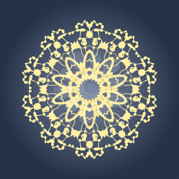 Circular mandala pattern fractal graphic carpet with a gray gradient