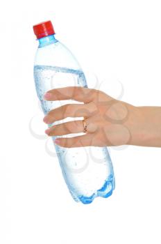 Royalty Free Photo of a Woman Holding a Bottle of Water