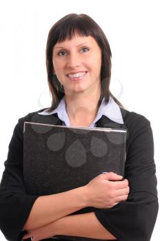 Royalty Free Photo of a Businesswoman Holding a Binder