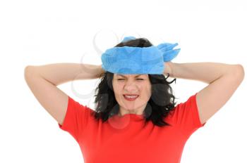 Royalty Free Photo of a Woman With a Headache