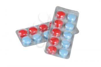 Royalty Free Photo of Blue and Red Pills