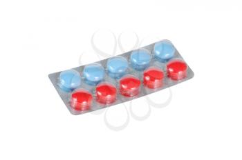 Royalty Free Photo of Blue and Red Pills