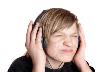 Royalty Free Photo of a Teenager Wearing Headphones