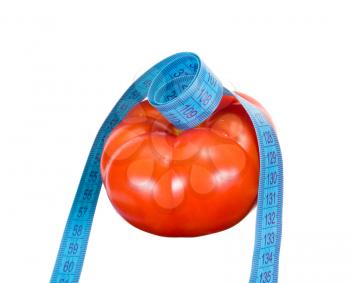 Royalty Free Photo of a Tomato and Tape Measure