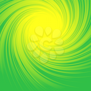 Royalty Free Clipart Image of an Abstract Background With Yellow and Green Swirl