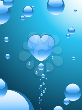 Royalty Free Clipart Image of a Heart Made From Bubbles