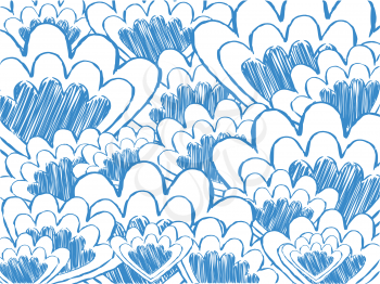 Royalty Free Clipart Image of an Abstract Hand Drawn Doodle Background 