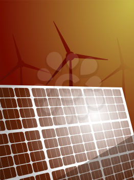 Royalty Free Clipart Image of an Alternative Energy Background