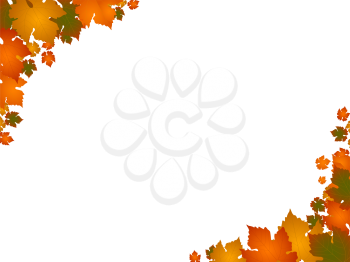 Royalty Free Clipart Image of Golden Autumn Leaves Border 