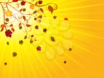 Royalty Free Clipart Image of an Ornate Autumn Background