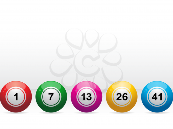Royalty Free Clipart Image of a Row of Bingo Balls