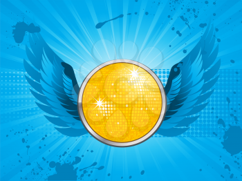 Royalty Free Clipart Image of  a Winged Disco Ball