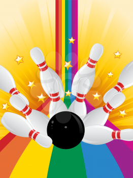 Royalty Free Clipart Image of a Bowling Background