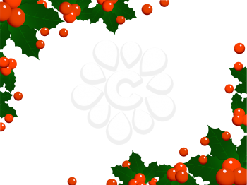 Royalty Free Clipart Image of a Christmas Holly Background