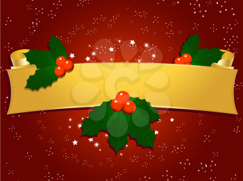 Royalty Free Clipart Image of a Christmas Scroll