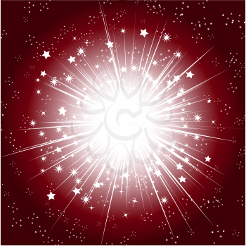 Royalty Free Clipart Image of an Abstract Background With White Explosive Stars