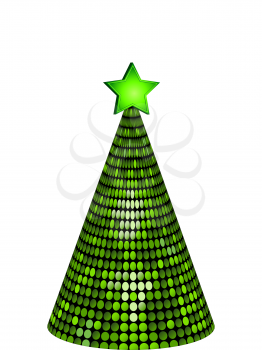 Royalty Free Clipart Image of a Disco Christmas Tree