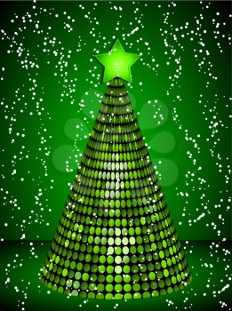 Royalty Free Clipart Image of a Disco Christmas Tree