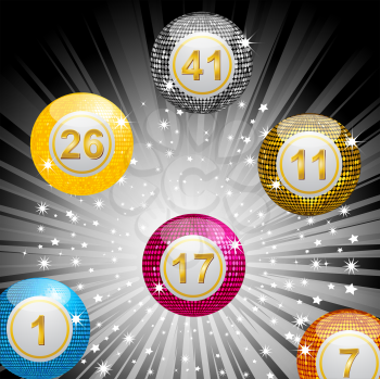Royalty Free Clipart Image of Disco Lottery Balls