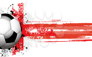 Royalty Free Clipart Image of a Soccer Balls on a Distressed England Flag and Banner
