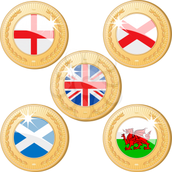 Royalty Free Clipart Image of United Kingdom Gold Medals