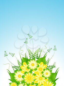 Royalty Free Clipart Image of a Floral Bouquet