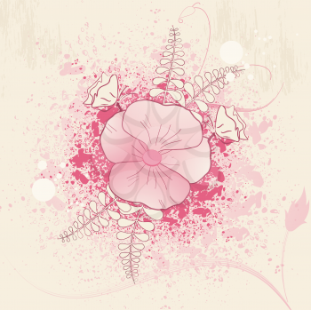 Royalty Free Clipart Image of a Pink Floral Background