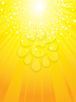 Royalty Free Clipart Image of a Yellow Starry Background