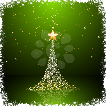Royalty Free Clipart Image of a Green Christmas Background