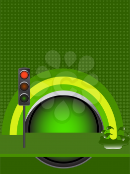 Royalty Free Clipart Image of an Abstract Retro Traffic Light Background