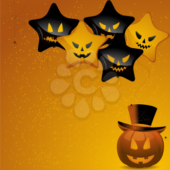 Royalty Free Clipart Image of Halloween Balloons