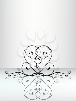 Royalty Free Clipart Image of a Delicate Heart Flourish