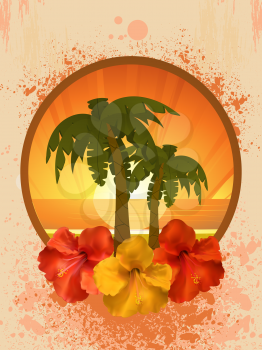 Royalty Free Clipart Image of a Tropical Border