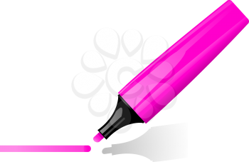 Royalty Free Clipart Image of a Pink Highlighter Pen