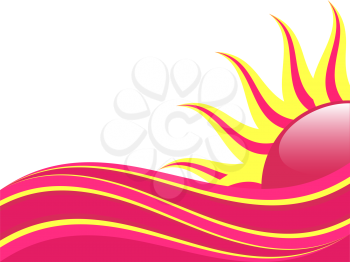 Royalty Free Clipart Image of an Abstract Summer Sunset Illustration