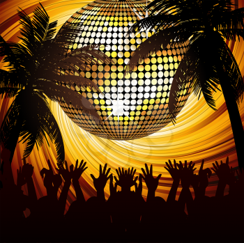 Royalty Free Clipart Image of a Tropical Party 