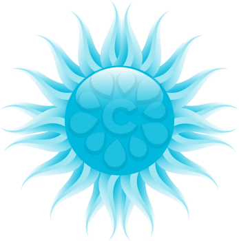 Royalty Free Clipart Image of an Abstract Blue Sun
