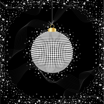 Royalty Free Clipart Image of a Sparkling Christmas Bauble