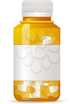 Royalty Free Clipart Image of a Pill Bottle