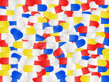 Royalty Free Clipart Image of a Medicine Background of Pills