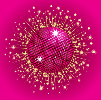 Royalty Free Clipart Image of Sparkling Pink Disco Ball
