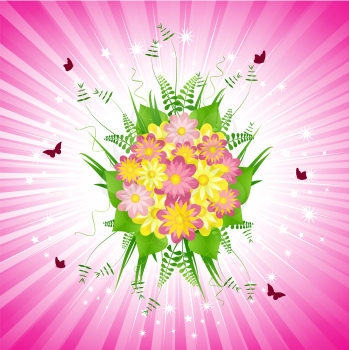 Royalty Free Clipart Image of a Floral Bouquet Background