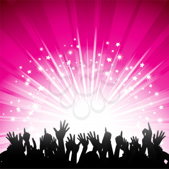 Royalty Free Clipart Image of a Crowd Partying 