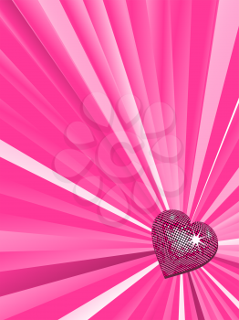 Royalty Free Clipart Image of a Sparkly Pink Valentine Heart