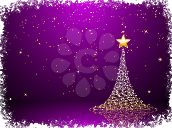 Royalty Free Clipart Image of a Purple Christmas Background